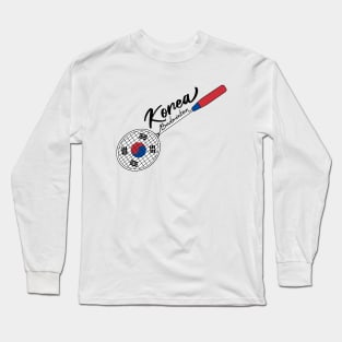 South Korea Flag of Badminton Racquet Support (Korea) Badminton Flag Long Sleeve T-Shirt